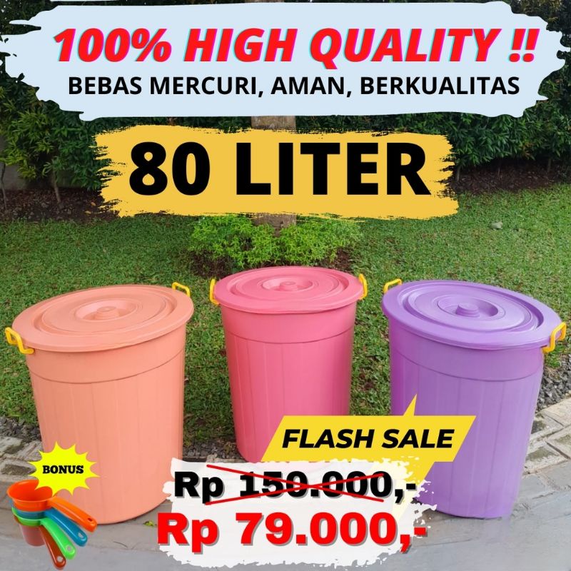 Ember air 80 Liter warna pastel / Ember air plastik / Tong 80 Liter