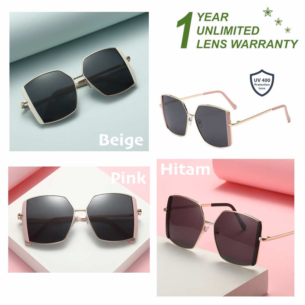 Kacamata UV400 [ Hitam ] Anti Radiasi - Sunglasses Wanita Korea - HM8151