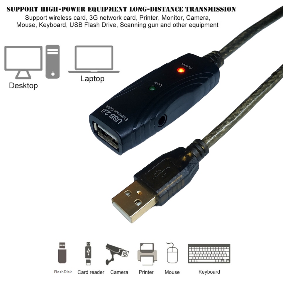 Kabel USB 2.0 Extender with Chipset Extension 20M