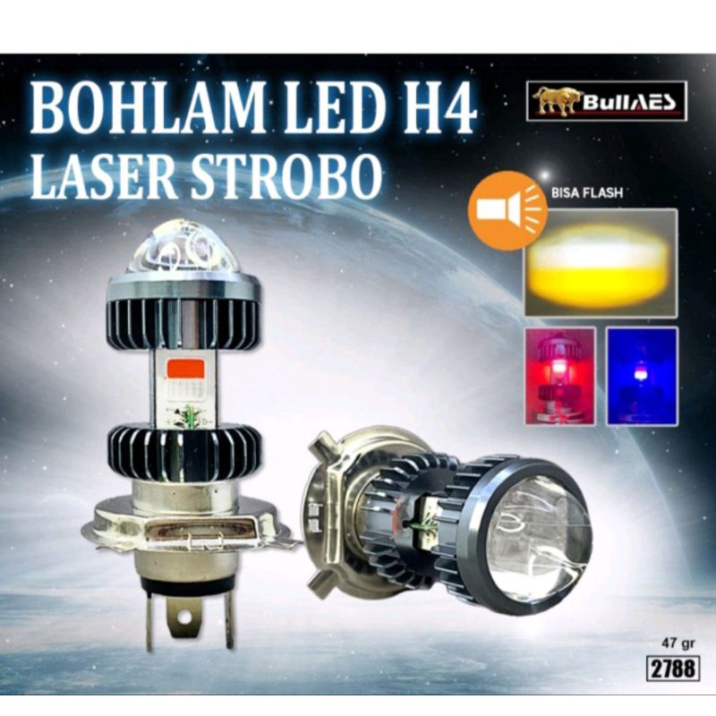 Lampu Led H4 Laser Hapag Strobo Led Hi loo Beam