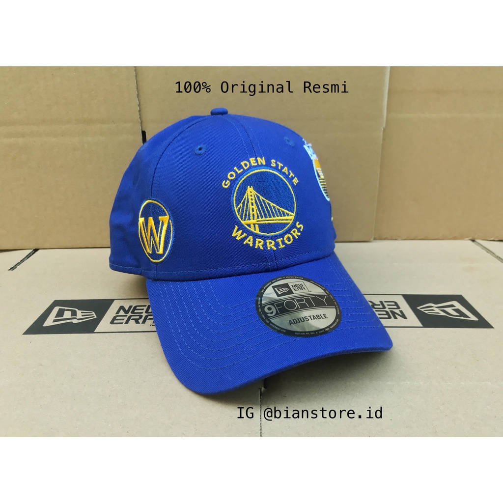 Topi New Era 9Forty Golden State Warriors League Multi Logos Blue Cap 100% Original Resmi