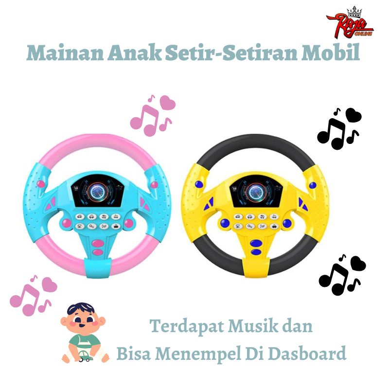 MW29 - MAINAN SETIR SETIRAN MOBIL ANAK MUSIK BISA DITEMPEL DI KACA DINDING MOBIL / MAINAN STEERING WHEEL / MAINAN MUSIK BAYI