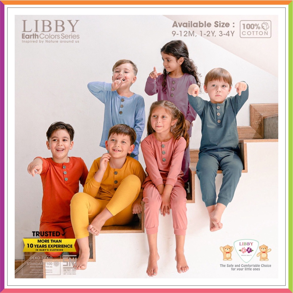 LIBBY EARTH SERIES Setelan Oblong / Baju Anak / Baju Bayi  (1Stel/pack)