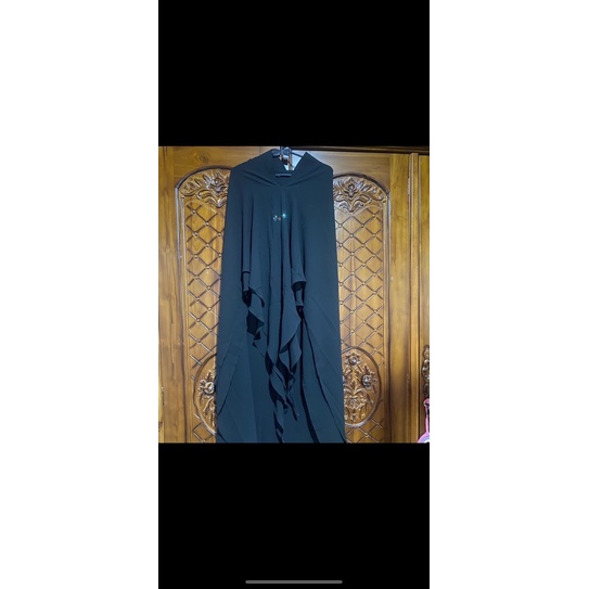 Khimar sisesa hitam polos
