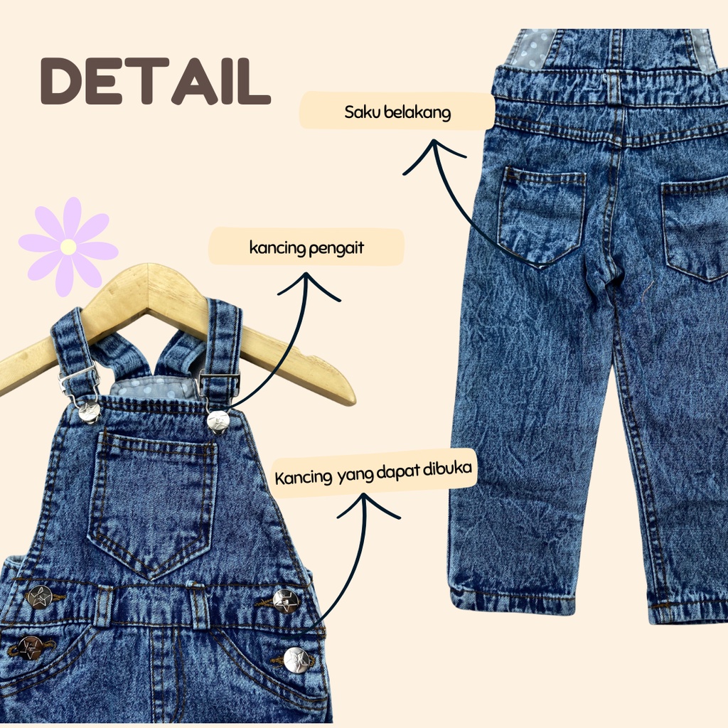 1-6TH OVERALL JEANS ANAK KENZIE OVERALL CELANA PANJANG ANAK BAJU KODOK ANAK