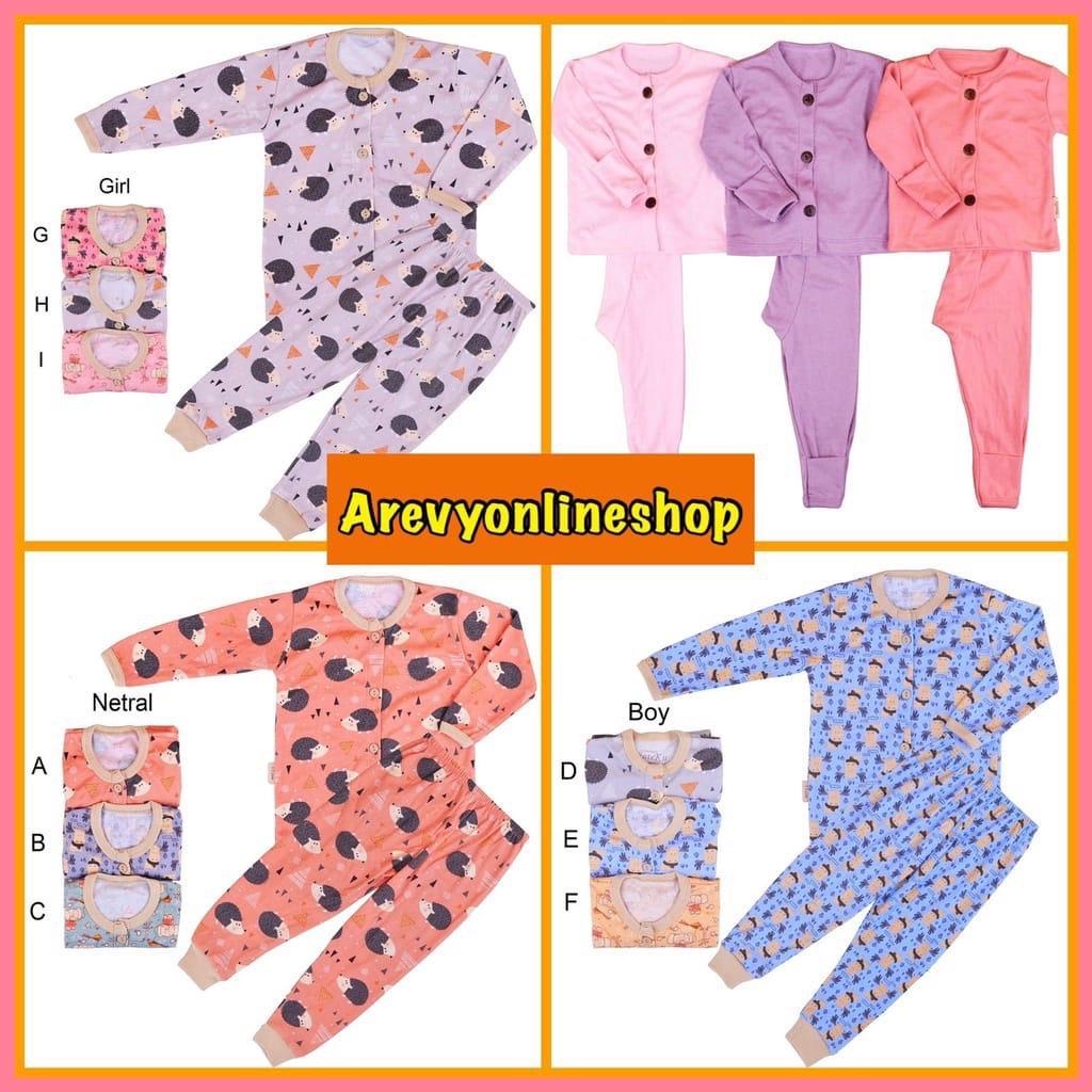 1 Setelan Bayi WinteKu Baju Pendek Celana Pendek Baju Panjang Celana Panjang Baby NB S M (0-12M)