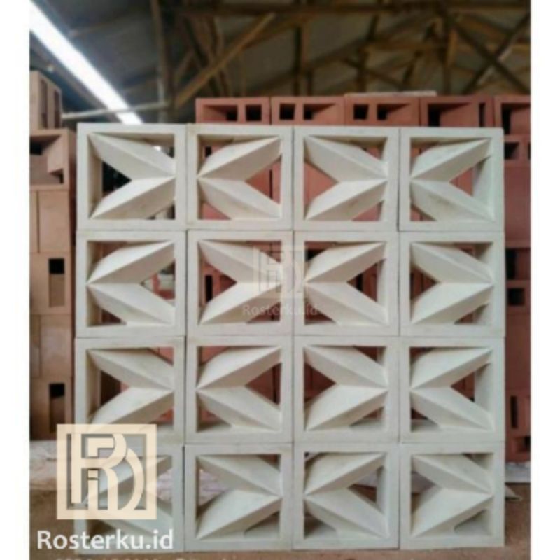 Roster V putih/Roster beton/Roster beton minimalis/pentilasi udara/loster (2 muka)