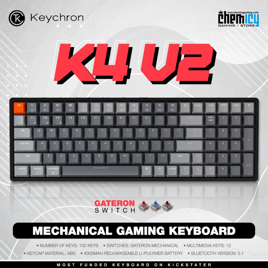 Keychron K4 V2 RGB Hotswap Aluminum Mechanical Gaming Keyboard
