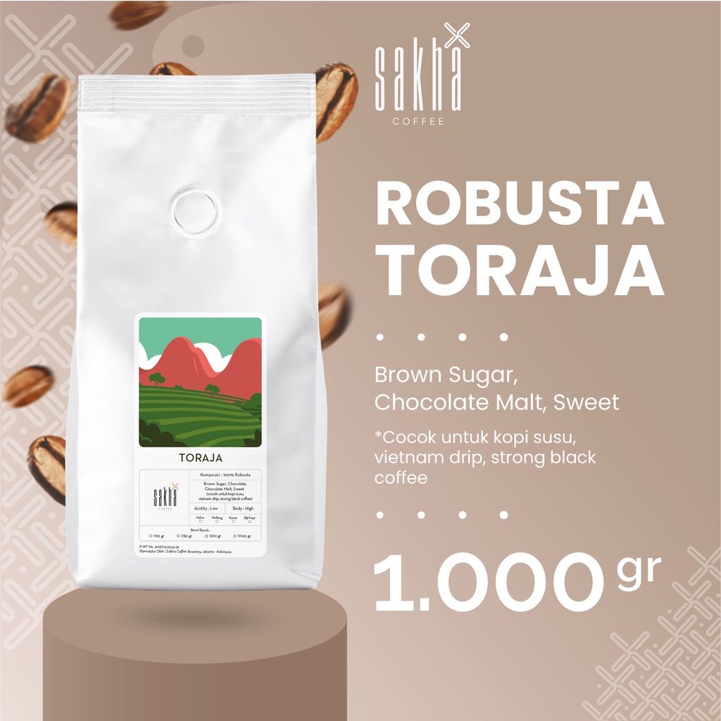 Jual Biji Kopi Bubuk Fine Robusta Toraja Sapan Sulawesi Coffee Beans