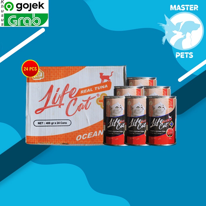 GOSEND Makanan Kucing Life cat Plus Wet Food Kaleng Dus 24Pcs 400gr