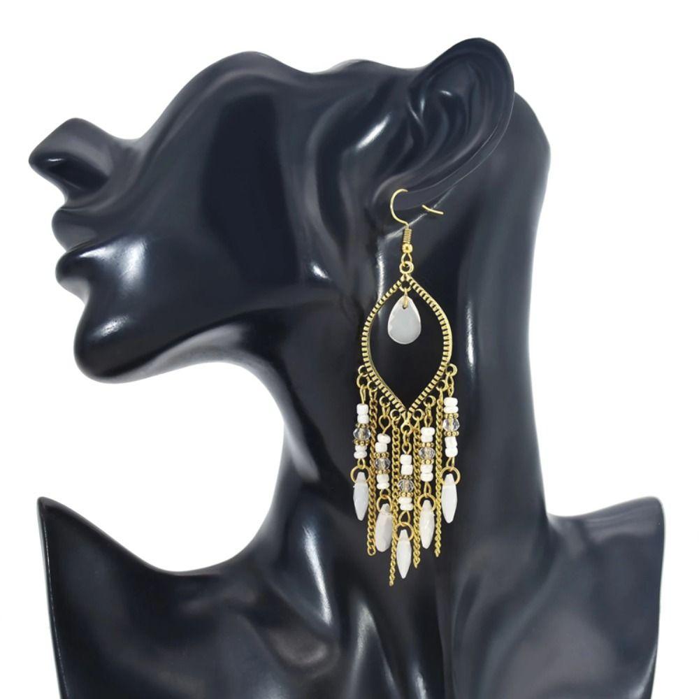 Mxbeauty Anting Rumbai Panjang Kreatif Vintage Hadiah Perhiasan Aksesoris Ear Hook Gaya Etnik Wanita Drop Earrings