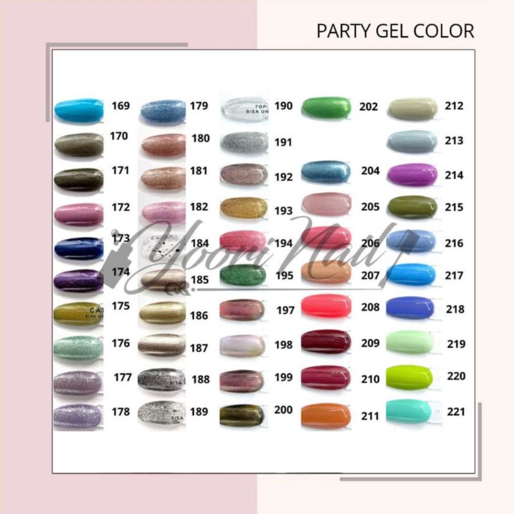 PARTY kutek gel halal (222-272) 15ml flash glitter series cat eye series party gel polish halal