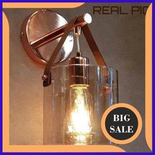 limited stock Lampu hias dinding MODERN ROSE GOLD besi kayu kaca cermin meja rias mewah simple elega