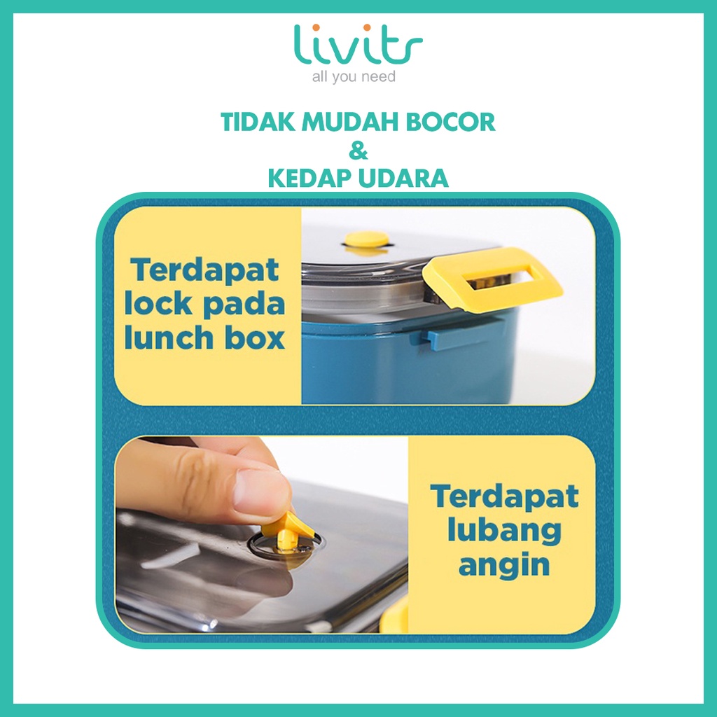 2IN1 KOTAK MAKAN SET !!! Lunch Box I Tempat Kotak Makan I Lunch Box Single Layer