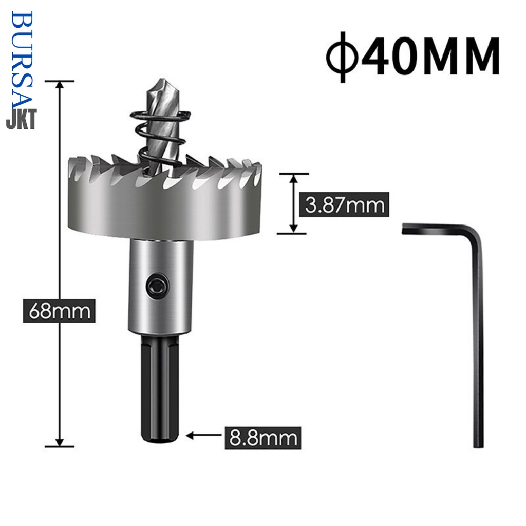 MATA BOR HOLE SAW STAINLESS STEEL PELUBANG BESI PLATE METAL DRILLING LOGAM 40 MM