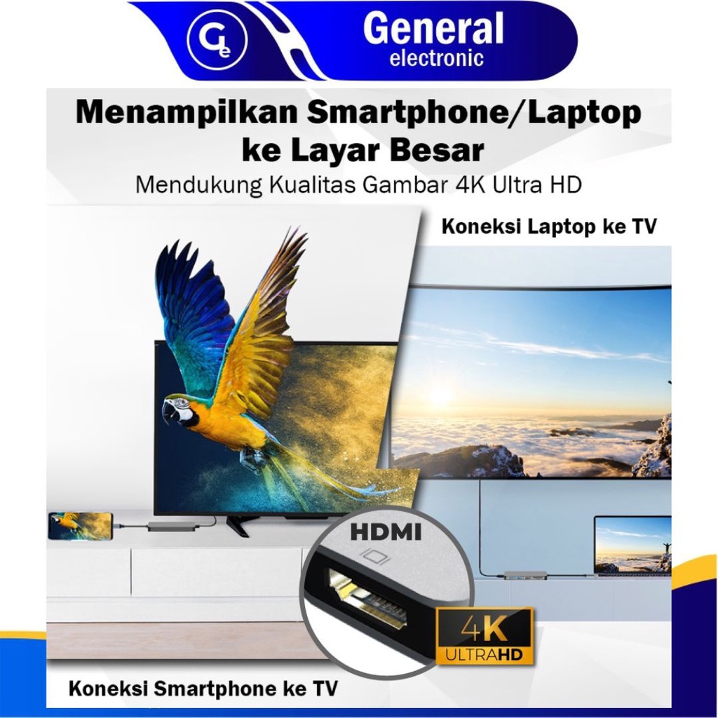 Type C 3.1 to HDMI Hub Converter USB Micro SD Card 6 in 1 PX UCH160