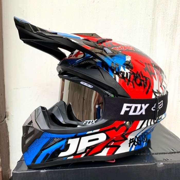Kacamata Helm Cross Supermoto goggle Racecraft JetSki Fox Air - Hitam