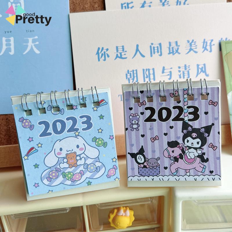 Kalender Meja Mini 2023  Lucu Vertikal  Anjing Kuromi Cinnamoroll  Kalender Kecil - PD