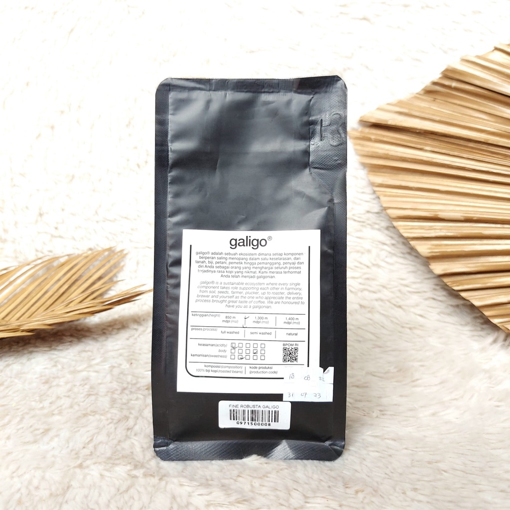 

Coffee Lampung Galigo Robusta Special Caculs Snack 100 Gram