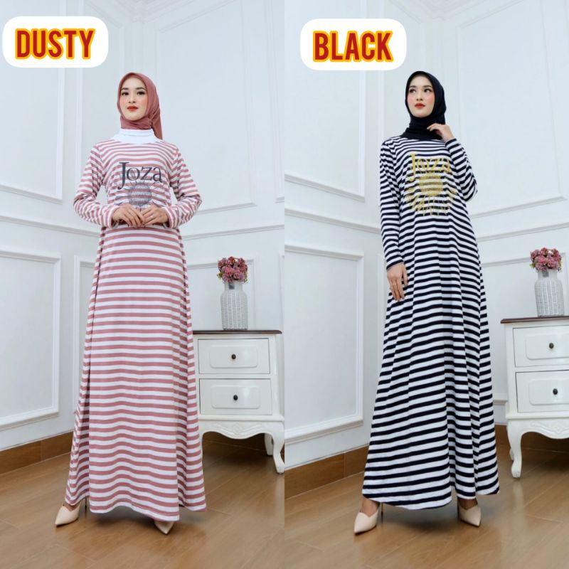 LONG STRIPE KAOS COMBAD GAMIS DAILY DRESS SYARI BY JOZA CLOTHING