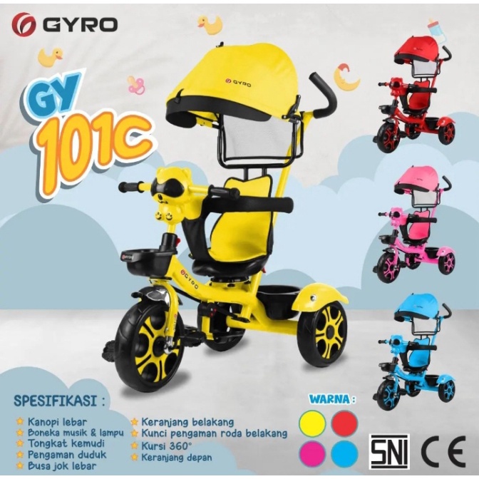 Sepeda Stroler Anak Roda Tiga GYRO 101C