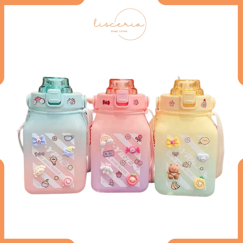 [ LSC ] Botol Minum Anak / Botol Viral / botol 2 Liter / Botol Gemoy Kotak. Bulat. Beruang / botol 1