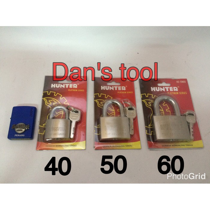 Gembok Model Pelor / Gembok Pintu Hunter 50 mm Leher Pendek