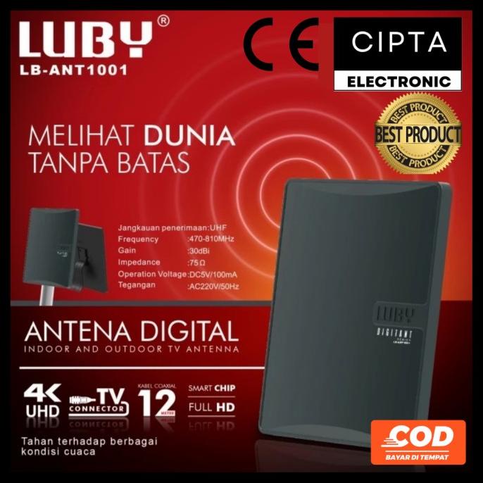 Antena TV Digital Indoor Luby Antena TV Digital DVB T2 Indoor Outdoor