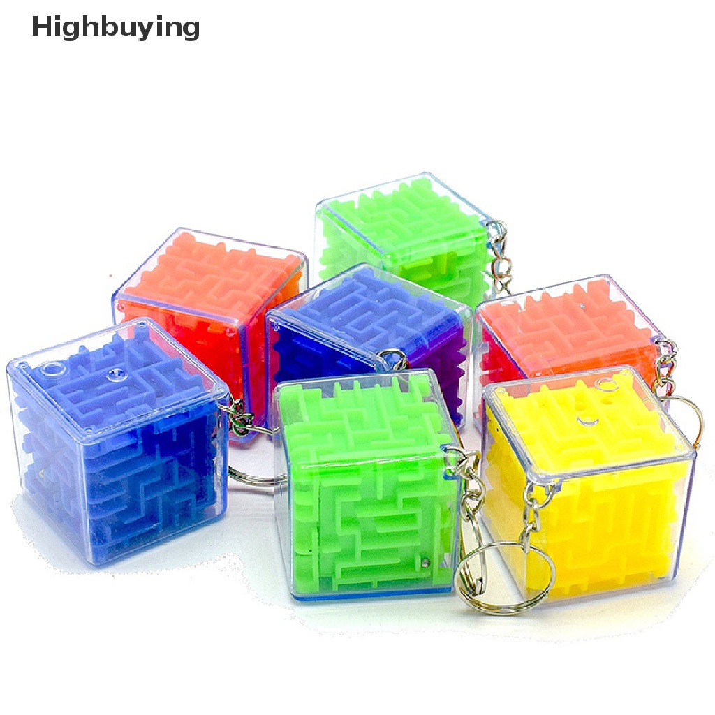 Hbid Puzzle Anak Maze Cube 3CM Gantungan Kunci Rotag Manik Maze Deion Mainan Glory