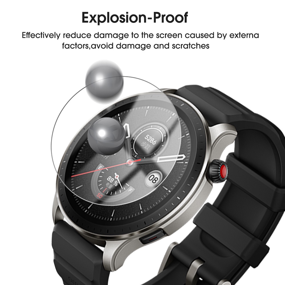 Bubble-free Cover Pelindung Anti Gores Shockproof Pelindung Layar HD Watch Tempered Glass Film Watch Screen Guard Aksesoris Untuk Huami Amazfit Gtr4