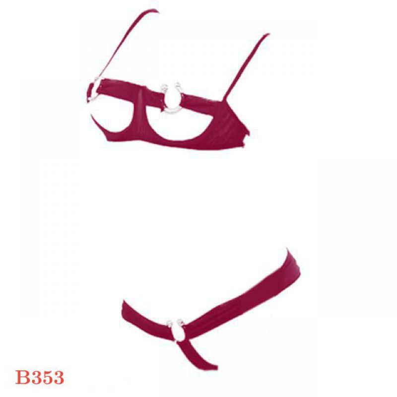 B353 - Lingerie Set Bra Marun Bra Kawat Open Cup