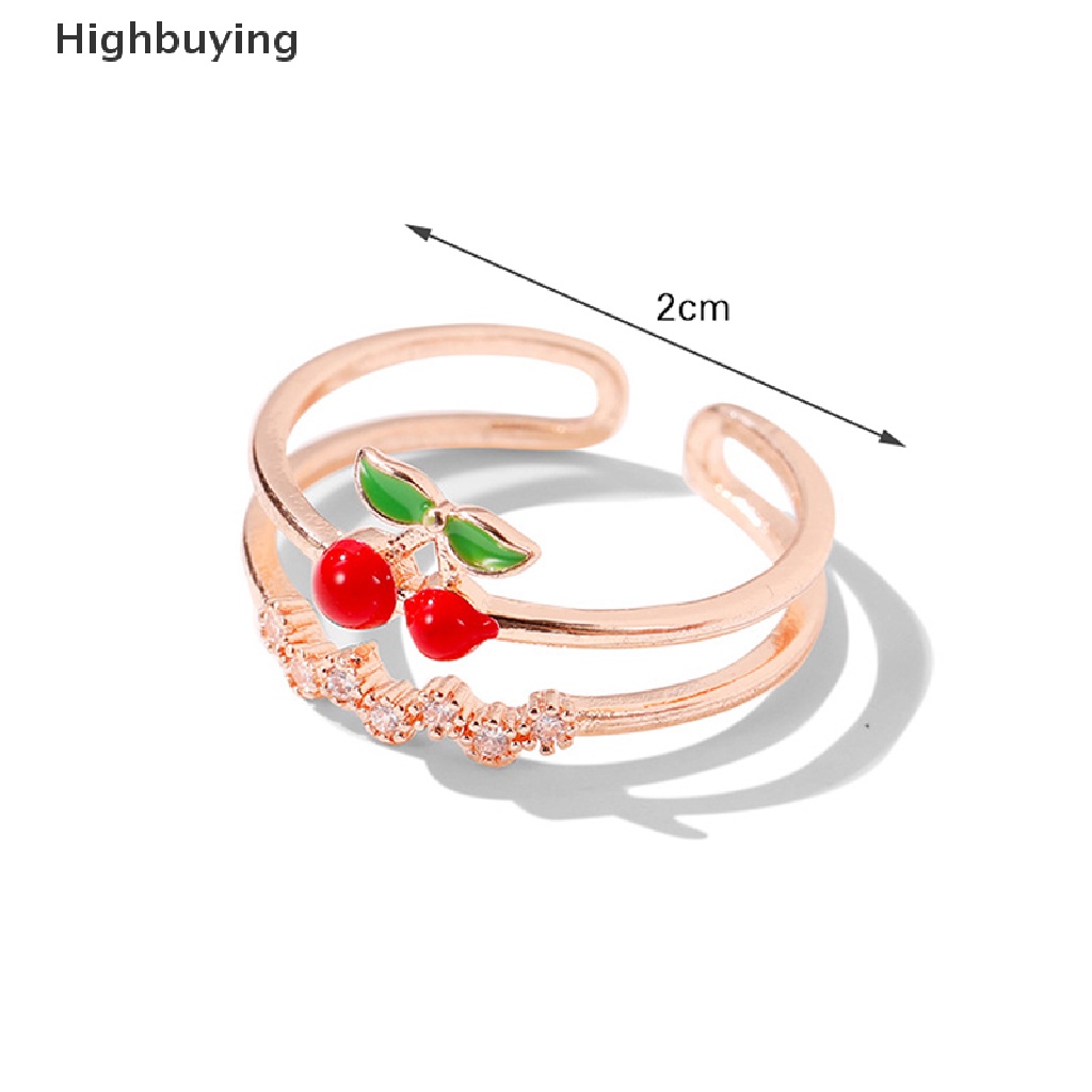 Hbid Gadis Gaya Jepang Korea Strawberry Cherry Pembukaan Cincin Kepribadian Perhiasan Glory