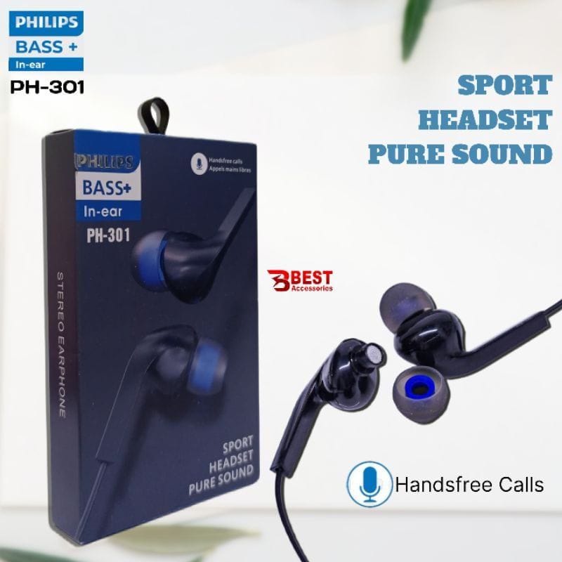 Headset PHILIPS PH-301 EXTRA BASS Handsfree PHILIPS PH301 EXTRABASS Earphone PHILIPS PH-301 MIC EXTRA BASS