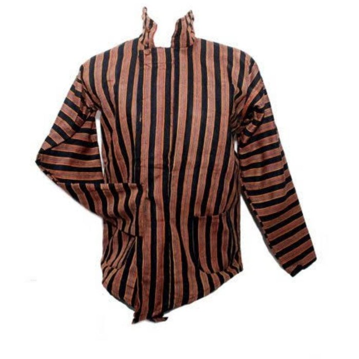 baju surjan lurik pria dewasa Lurik Tenun Baju Adat Jawa - XL