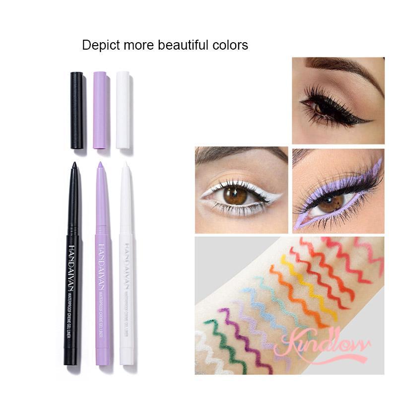 【KV】Eyeliner Pensil Warna Putih&Hitam&Ungu Eyeliner Gel Colorful  Warna Warni Eye Liner Anti Air Dan