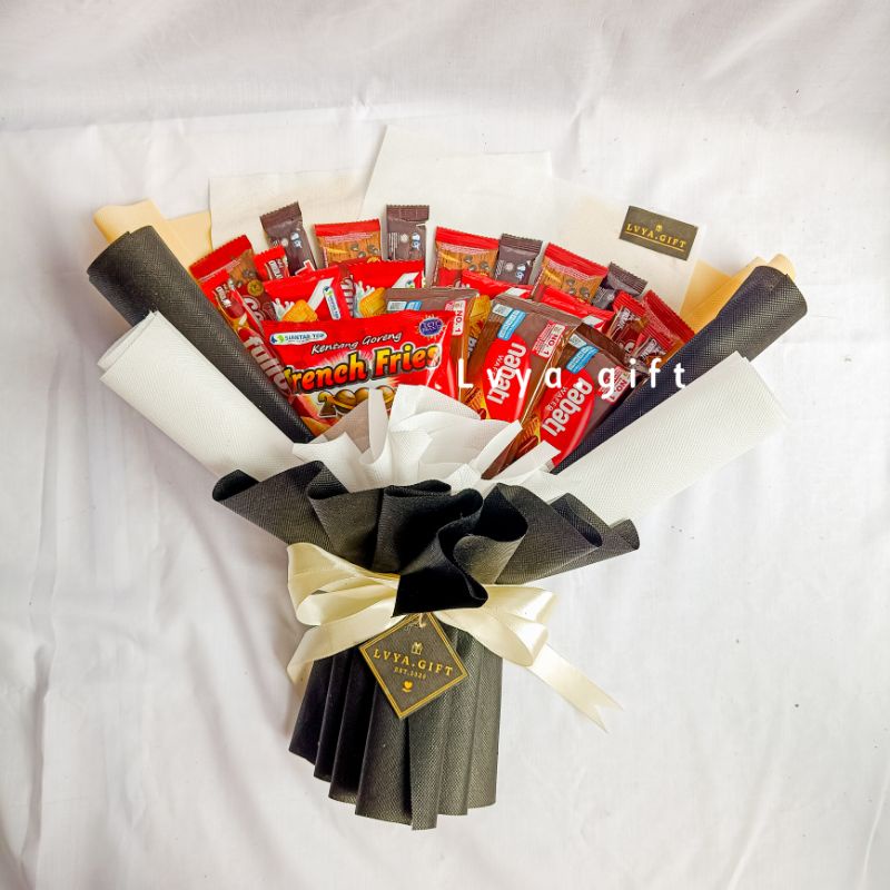 (SNACK 0029) Lvya.gift Buket snack medium mix untuk cowo | Buket snack wisuda | Buket snack wisuda | Buket snack ulang tahun | Buket anniversary | Buket hari guru | Buket hari ibu | hadiah wisuda | kado ulang tahun