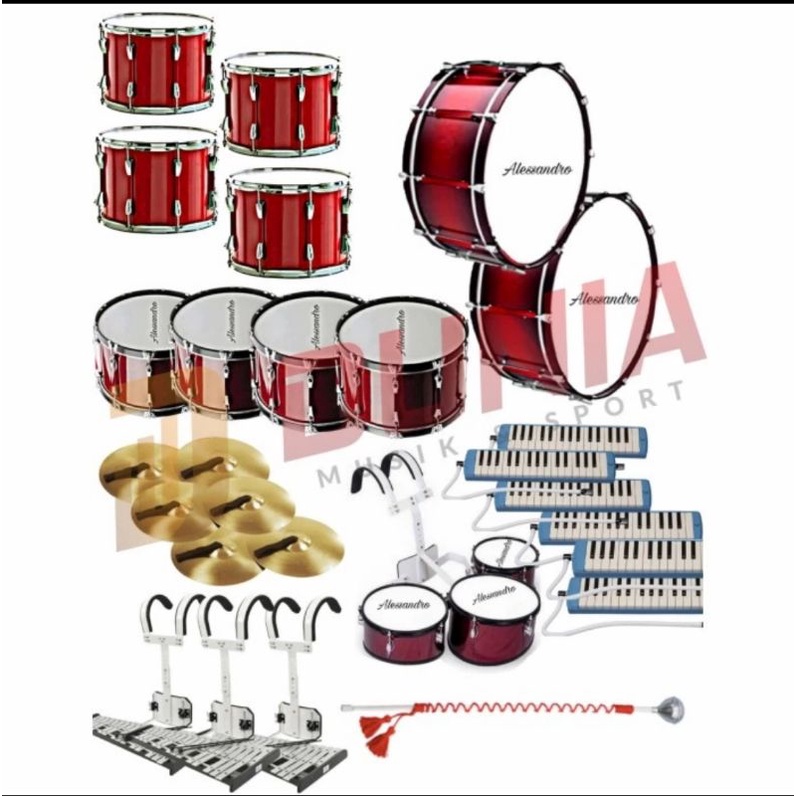 Paket Drumband SD 24 Pemain / Alat Marching Band / Drumband Import