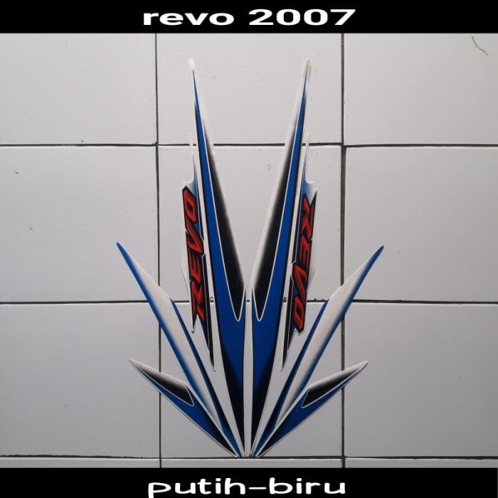 

TERLARIS | Stiker striping motor revo 2007 putih-biru