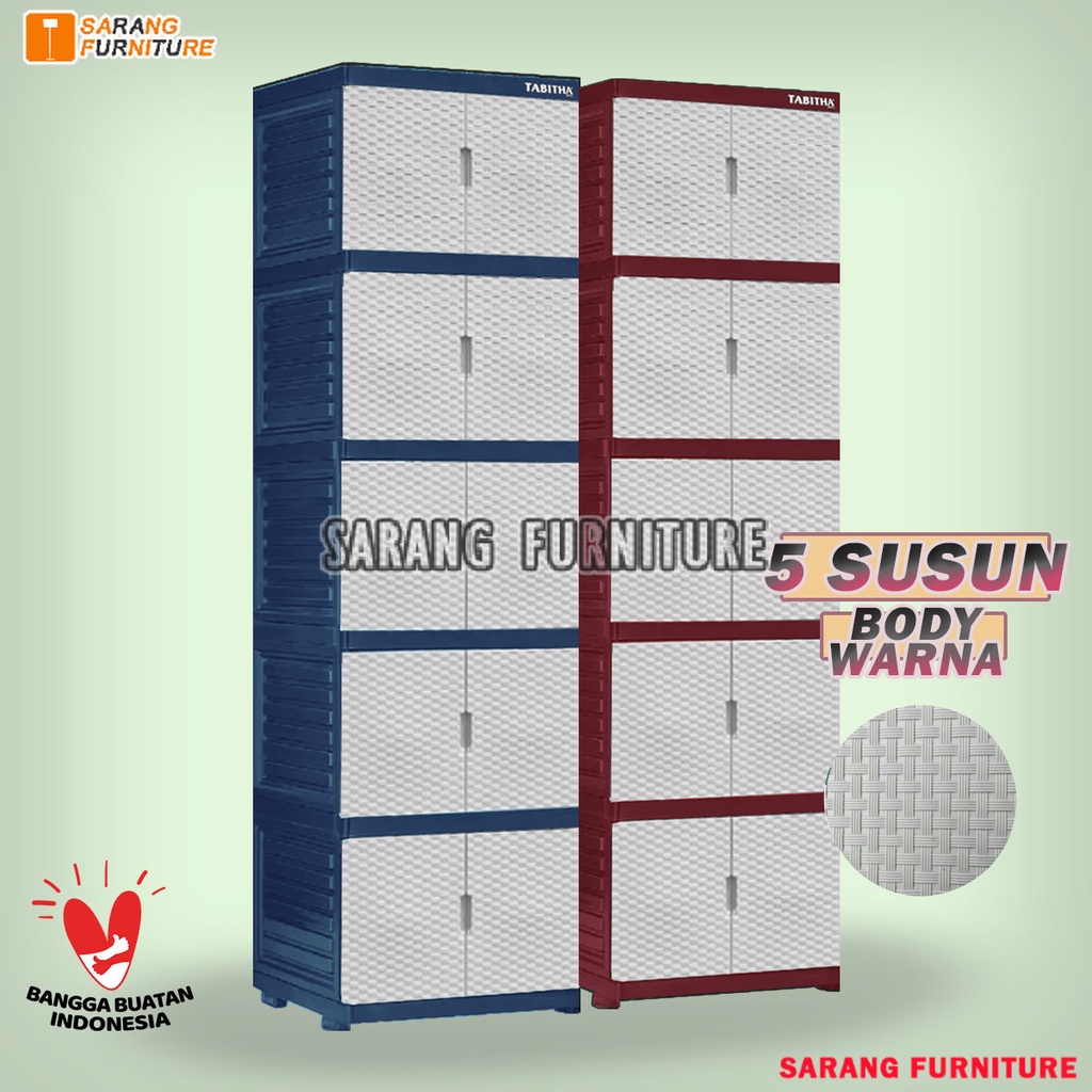 FULL KUNCI LEMARI PAKAIAN PLASTIK FULL KUNCI 5 SUSUN LEMARI TABITHA PENGUNCIAN TABITHA 5 SUSUN