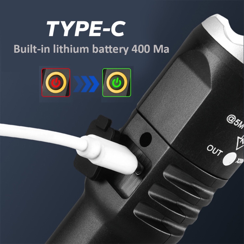 3mode Senter Silau Jarak Jauh Portabel Luar Ruangan Kualitas Tinggi ABS Senter LED USB Rechargeable Camping COB Emergency Torch Tahan Air Stretchable Zoom Side Light Torch