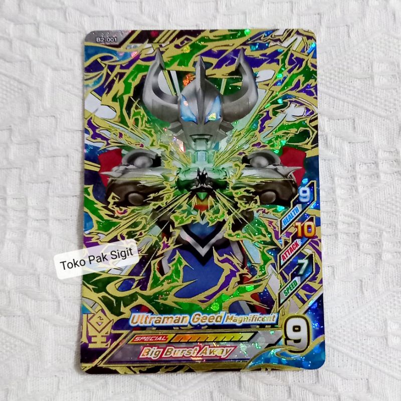 Kartu Ultraman Geed Magnificent B2-001 UR Ultraman Fusion Fight RB Versi 2