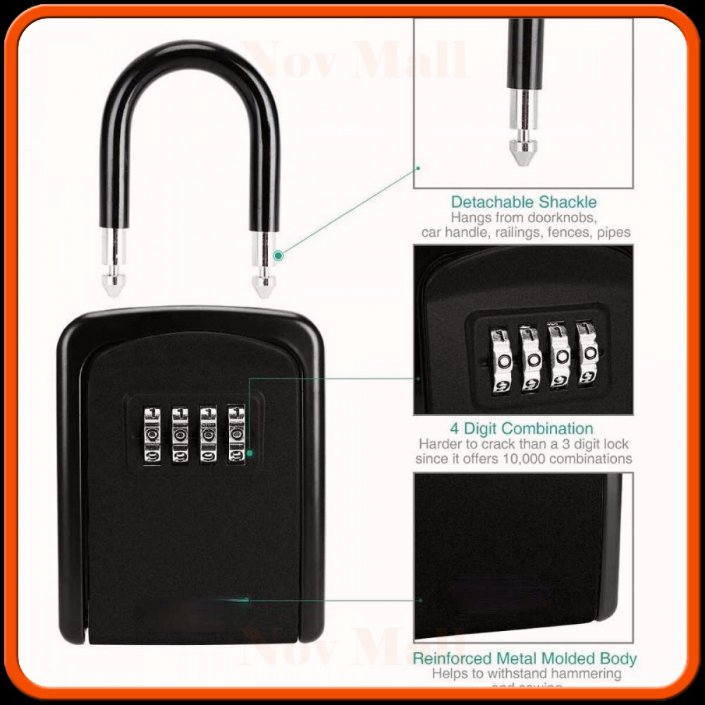 Gembok Kotak Brankas Safety Lock Box 4 Digit Password -ST430