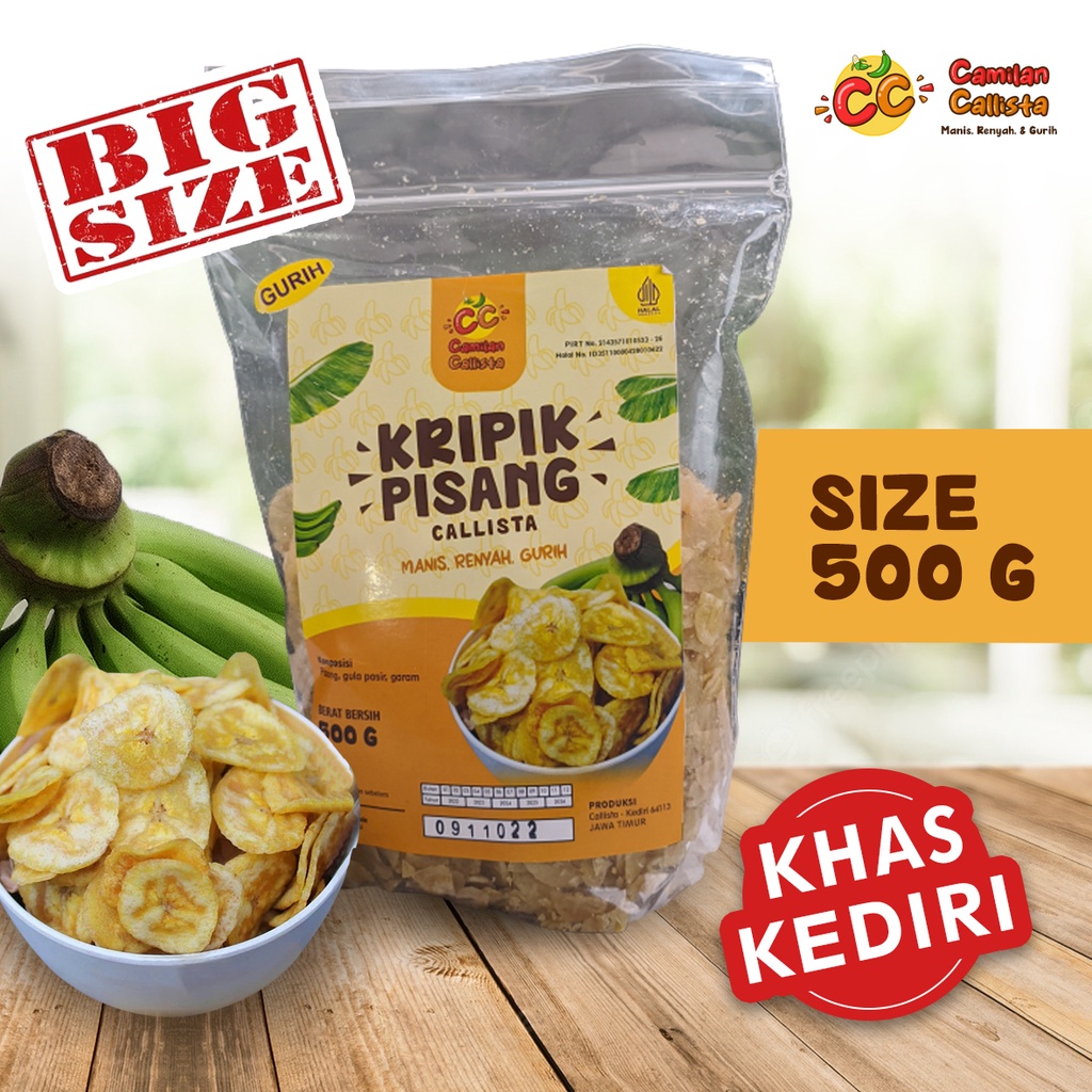 

Keripik Pisang Callista Rasa Original Camilan Kripik Banana Chips Oleh-Oleh Snack Jajanan size 500g