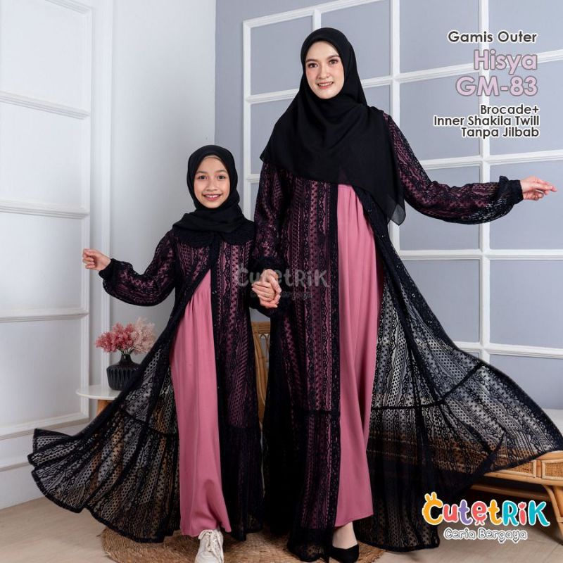 COUPLE ANAK DAN IBU GAMIS OUTER BRUKAT HISYA CUTETRIK