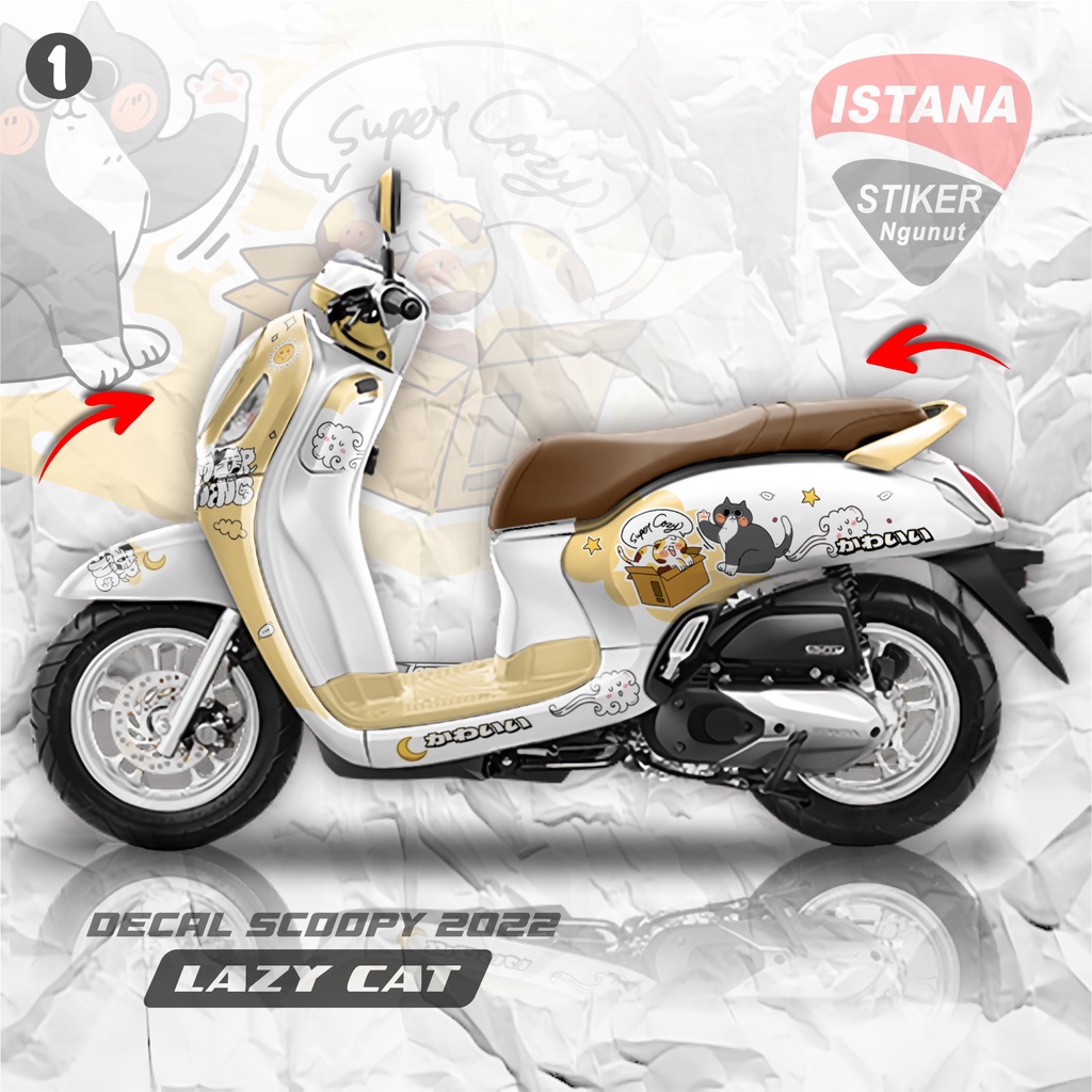 Sticker Scoopy New Decal Scoopy New Lucu Kucing Scoopy 2022