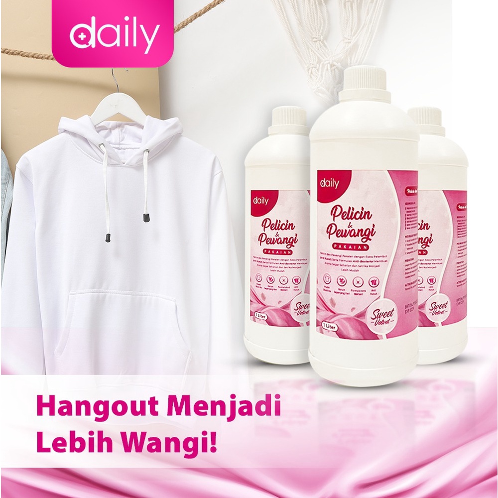Pewangi Pakaian Pelicin Setrika Daily Pelicin &amp; Pewangi Pakaian Extra Pelembut 1 Liter