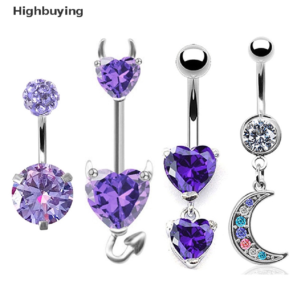 Hbid Belly Button Crystal Belly Rings Sexy Zircon Butterfly Heart Navel Ring Glory