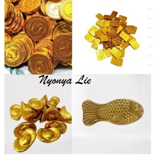

MCH01 Coklat Emas Batangan Yen Pao Yuan Bao Coin Dollar Hias Hampers Parcel Cake Topper