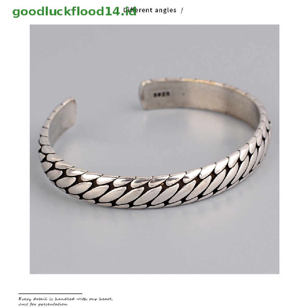 [GOOGFOUR] Hip Hop Sederhana Mode Pribadi Pola Ban Gelang Pola Oval Geometris Bangle Fashion Retro Lebar Tangan Perhiasan Membuka Gelang Hadiah Hari Valensi Romantis Untuk