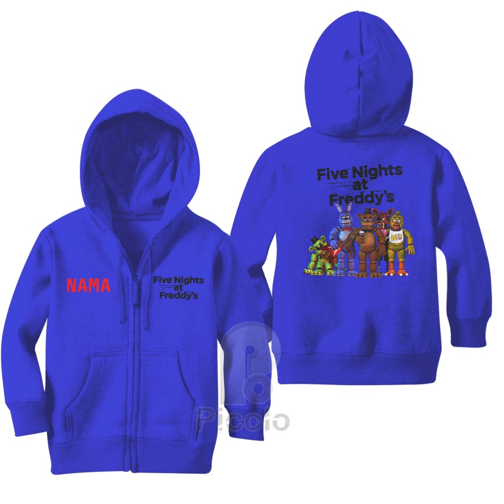 SWEATER HOODIE ZIPPER ANAK ANIME FIVE NIGHTS AT FREDDYS UNISEX (FREE NAMA)